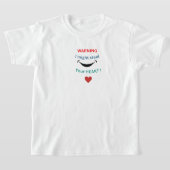 警告お前のハートギフトをおもしろい盗む子供へ Tシャツ (レイダウン)