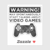 警告がビデオゲームについて話し始める シール (シート)
