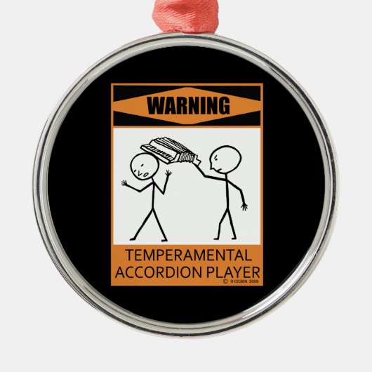 警告だ！アコーディオン棋士 メタルオーナメント (正面)