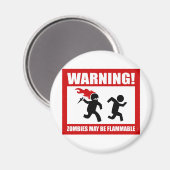 警告だ！ゾンビは可燃性磁石であってもよい マグネット (正面/裏面)
