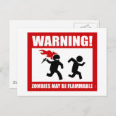 警告だ！ゾンビは燃えやすいはがき ポストカード (正面/裏面)