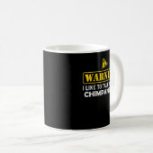 警告だ！チンパンジーの話が好き コーヒーマグカップ (正面右)