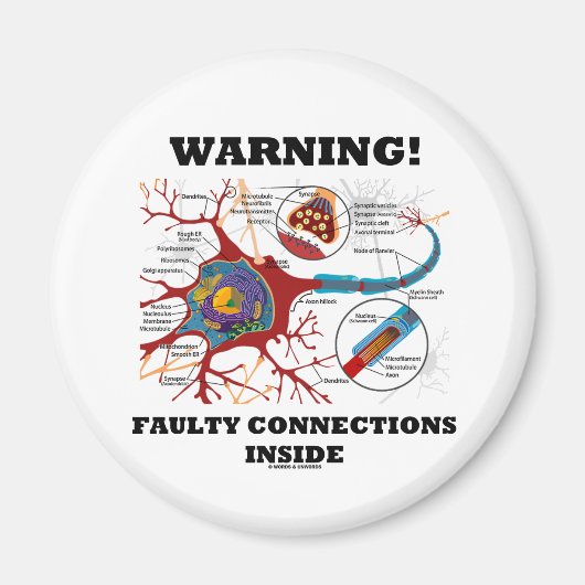 警告だ！ニューロンつながり内部の欠陥 マグネット (正面)