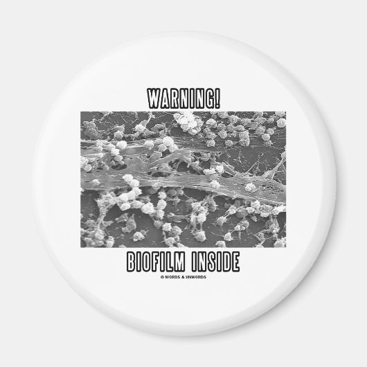 警告だ!バイオフィルム内部(微生物) マグネット (正面)