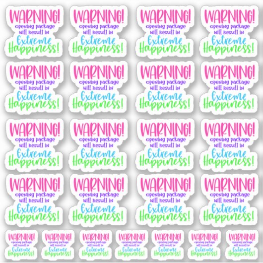 警告だ！パッケージを開くとエクストリーム… シール (正面)