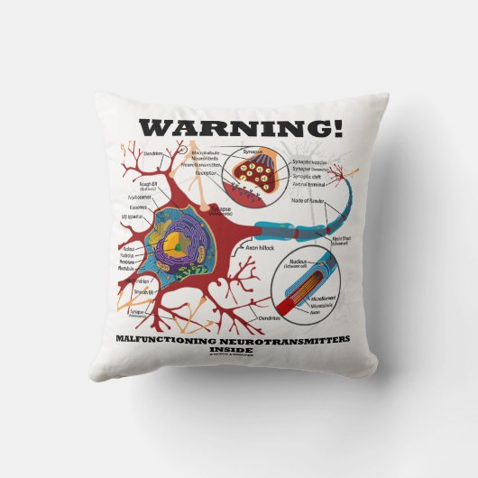 警告だ!内部の神経伝達物質の機能不全 クッション (裏面)