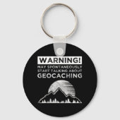 警告だ!妊娠について話し始める可能性がある キーホルダー (正面)