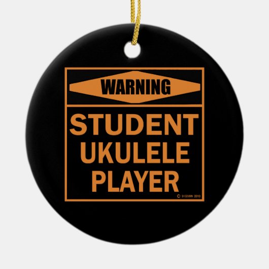 警告だ！学生ウクレレ選手！ セラミックオーナメント (正面)