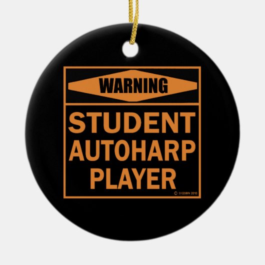 警告だ！学生オートハープ選手！ セラミックオーナメント (正面)