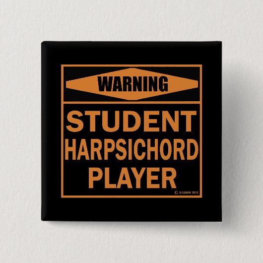 警告だ！学生ハープシコード選手！ 缶バッジ (正面)
