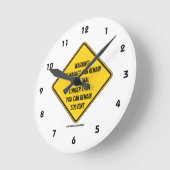 警告だ！市場は～より長く不合理な状態を維持できる ラウンド壁時計 (傾斜)