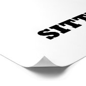 警告だ!座っている新しい喫煙のクロスカアウトのサイン ポスター (角)