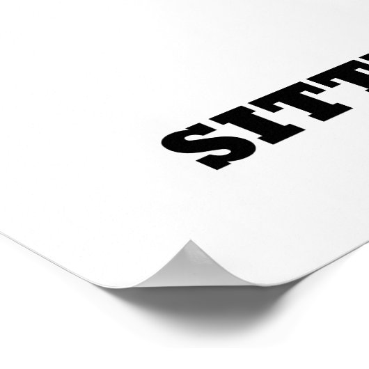 警告だ！座っている新しい喫煙のクロスカアウトのサイン ポスター (角)