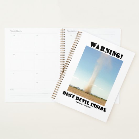 警告だ！気象学のユーモアの中のほこり悪魔 プランナー手帳 (ディスプレー)
