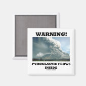 警告だ！火砕流（火山） マグネット (正面/裏面)