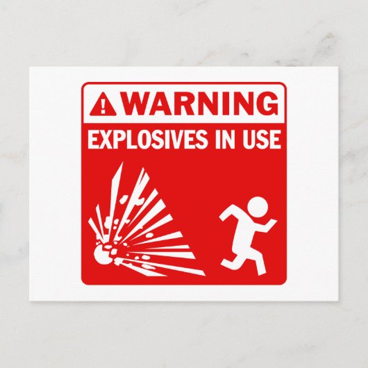 警告だ！爆発物はがき ポストカード (正面)