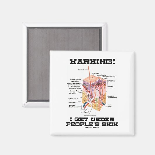 警告だ！私は人の皮膚の下に入る（皮膚の層） マグネット (正面/裏面)