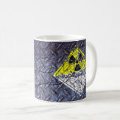 警告だ！腐食性の放射性Cat.3シンボルや象徴- コーヒーマグカップ (正面右)