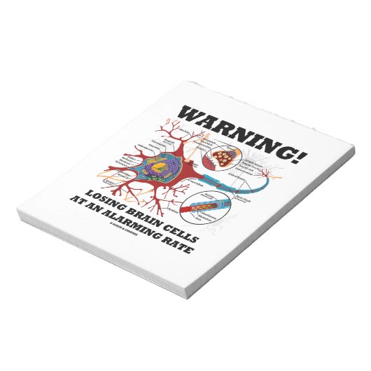 警告だ!驚くべき速度で脳細胞を失うこと ノートパッド (回転)