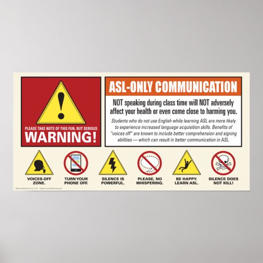 警告だ！ASLのみ。ポスターの声。 ポスター (正面)