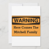 警告のおもしろいの家族会の招待状 招待状 (正面)