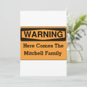 警告のおもしろいの家族会の招待状 招待状 (スタンド正面)