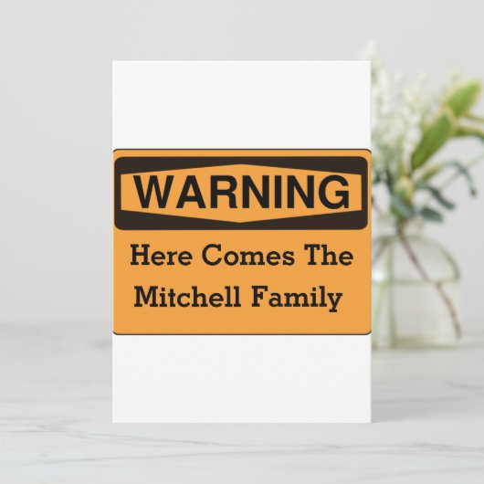 警告のおもしろいの家族会の招待状 招待状 (スタンド正面)