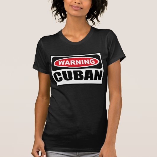 警告のキューバの女性の暗いTシャツ Tシャツ (正面)