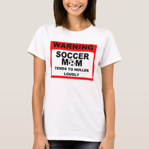 警告のサッカーのお母さんのティー Tシャツ