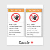 警告のステイ澄んラベル シール (シート)