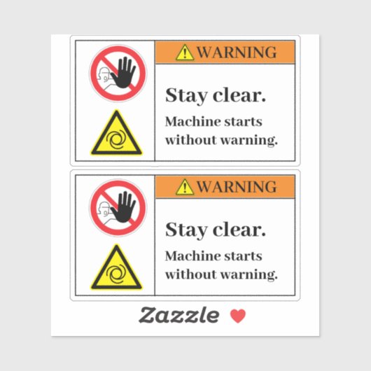 警告のステイ澄んラベル シール (シート)