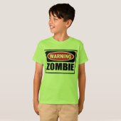 警告のゾンビの子供のTシャツ Tシャツ (正面フル)