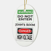 警告のドアオーナメントカスタマイズ! セラミックオーナメント (左)