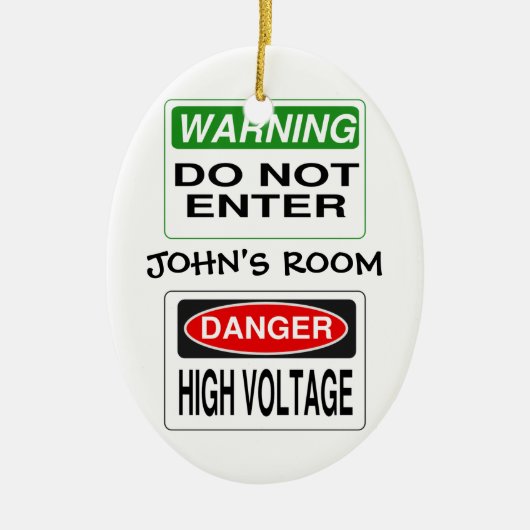警告のドアオーナメントカスタマイズ! セラミックオーナメント (正面)