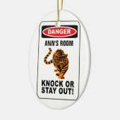 警告のドアオーナメントカスタマイズ! セラミックオーナメント (左)