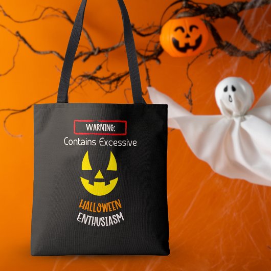 警告のハロウィーン熱狂トートバッグ | 不気味おもしろい トートバッグ