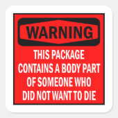 警告のパッケージビーガン活動 スクエアシール (正面)