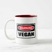 警告のビーガンのマグ ツートーンマグカップ (左)
