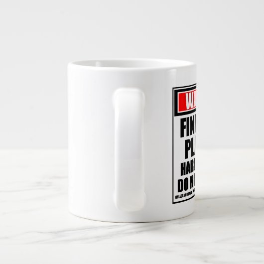 警告のファイナンシャルプランナー懸命 ジャンボコーヒーマグカップ (裏面)