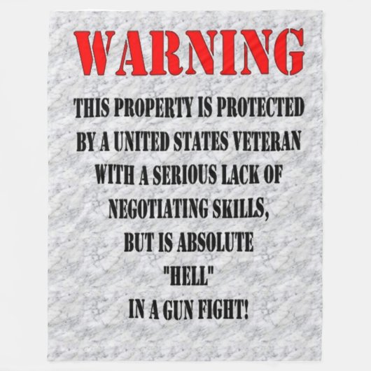 警告のフリースブランケット フリースブランケット (正面)