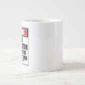 警告のヨガインストラクター懸命 ジャンボコーヒーマグカップ (正面)