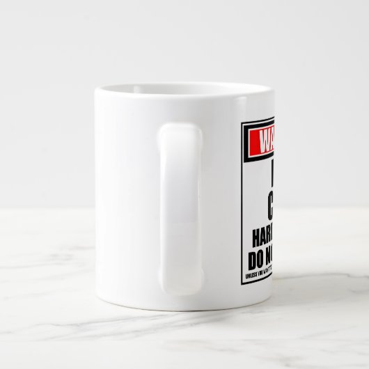 警告のライン調理師懸命が邪魔にならない ジャンボコーヒーマグカップ (裏面)