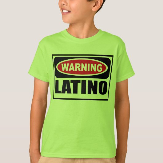 警告のラテンアメリカ系の子供のTシャツ Tシャツ (正面)
