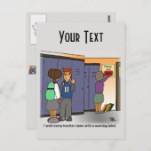 警告のラベル先生はがき ポストカード (正面/裏面)