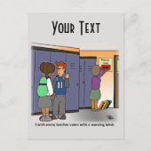 警告のラベル先生はがき ポストカード (正面)