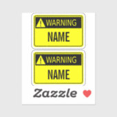 警告のラベル(名前ノベルティ) シール (シート)