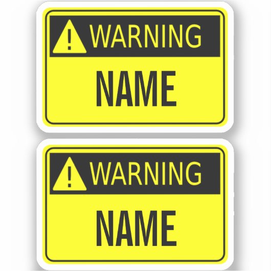 警告のラベル(名前ノベルティ) シール (正面)