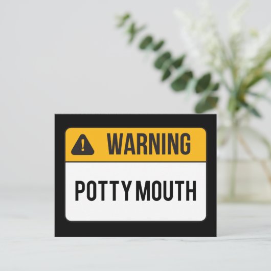 警告の口 – Potty Mouth ポストカード (スタンド正面)
