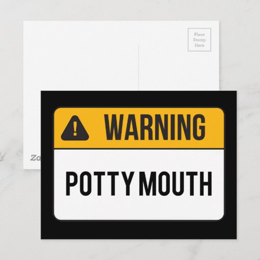 警告の口 – Potty Mouth ポストカード (正面/裏面)