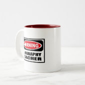 警告の地理学の先生のマグ ツートーンマグカップ (正面左)